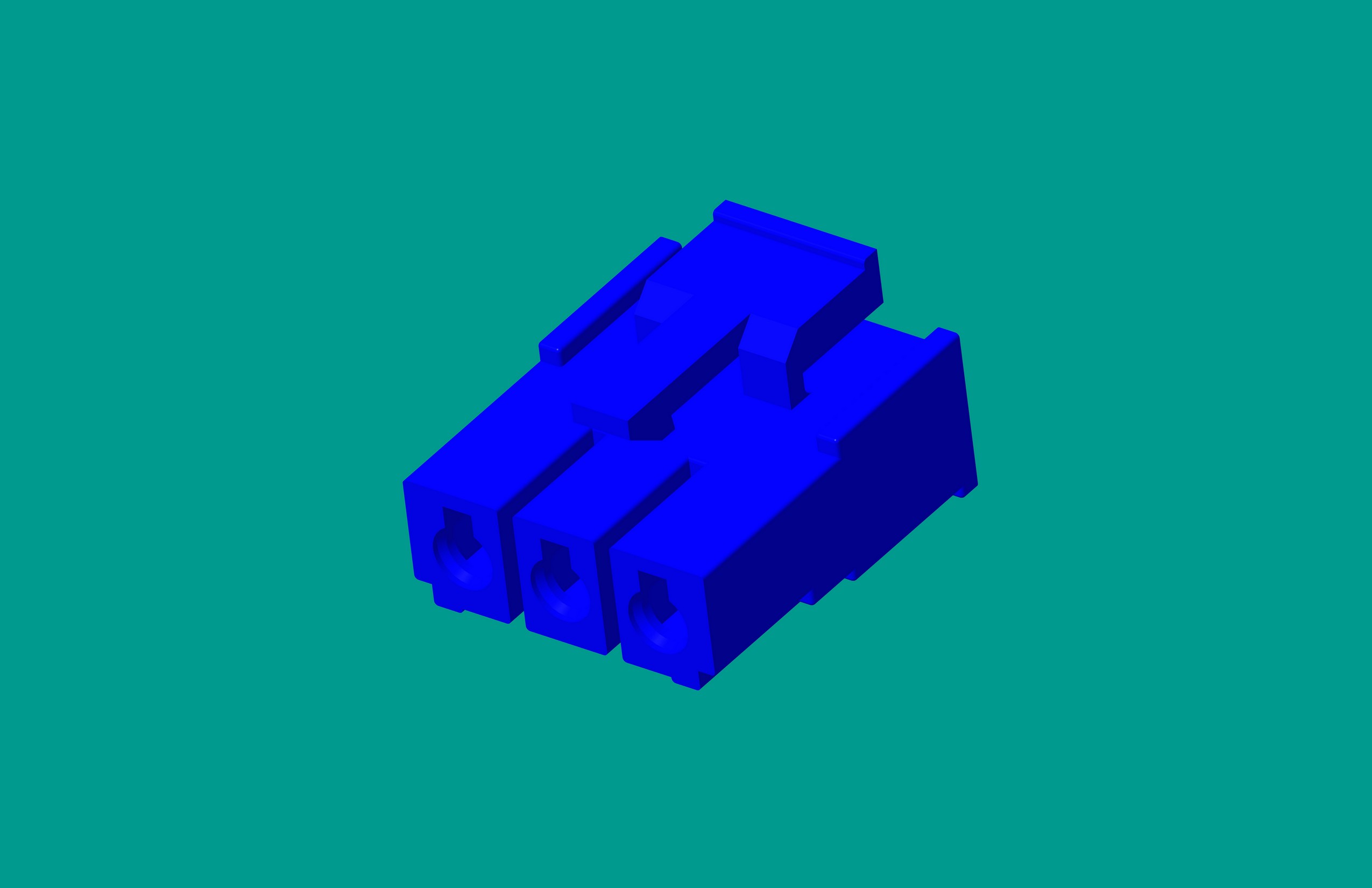 2.1洗衣機塑件-3孔藍色
